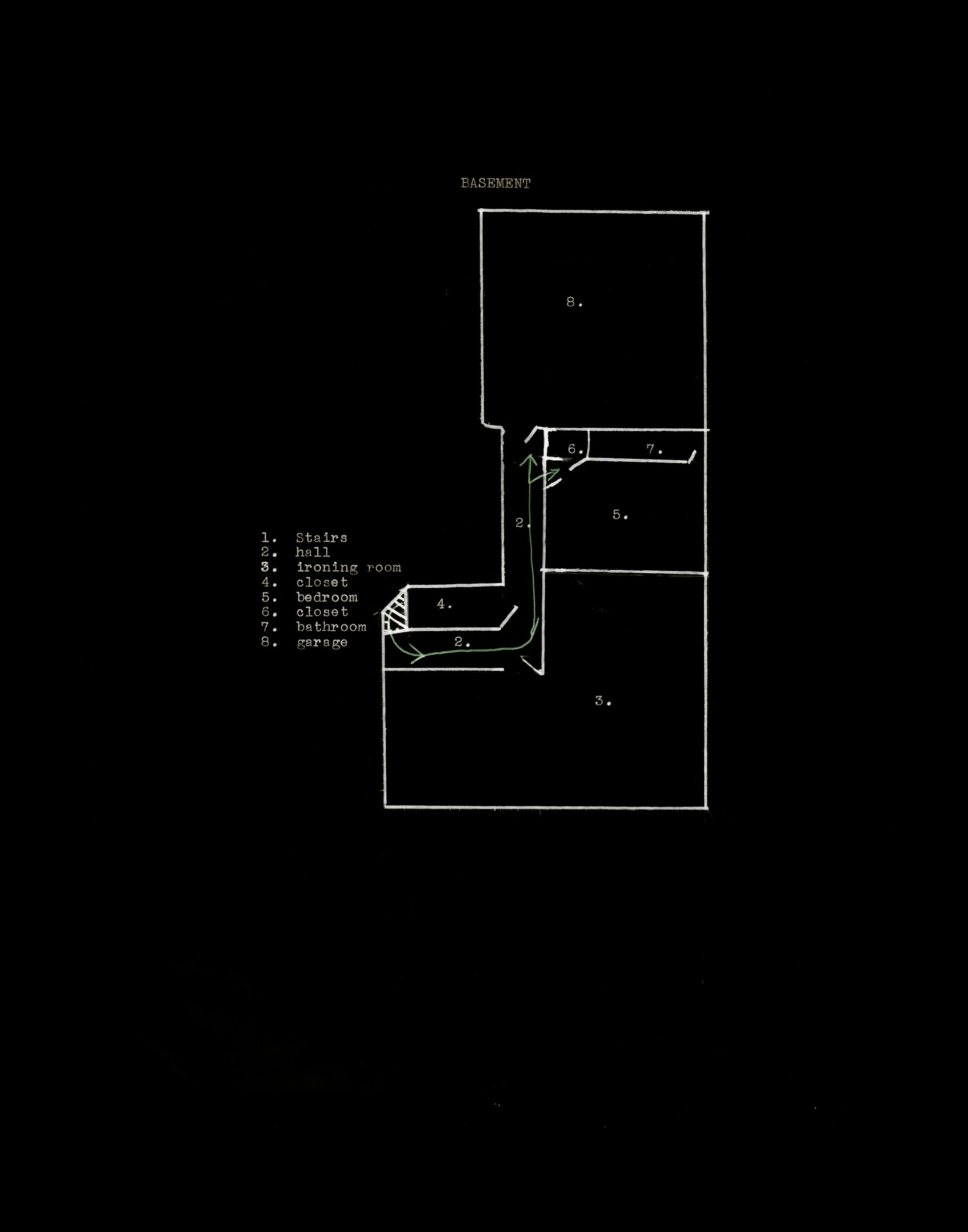 Walks of the ghost (First Floor) and (Basement) 1960s / 2014 Contact C-prints 14x11”