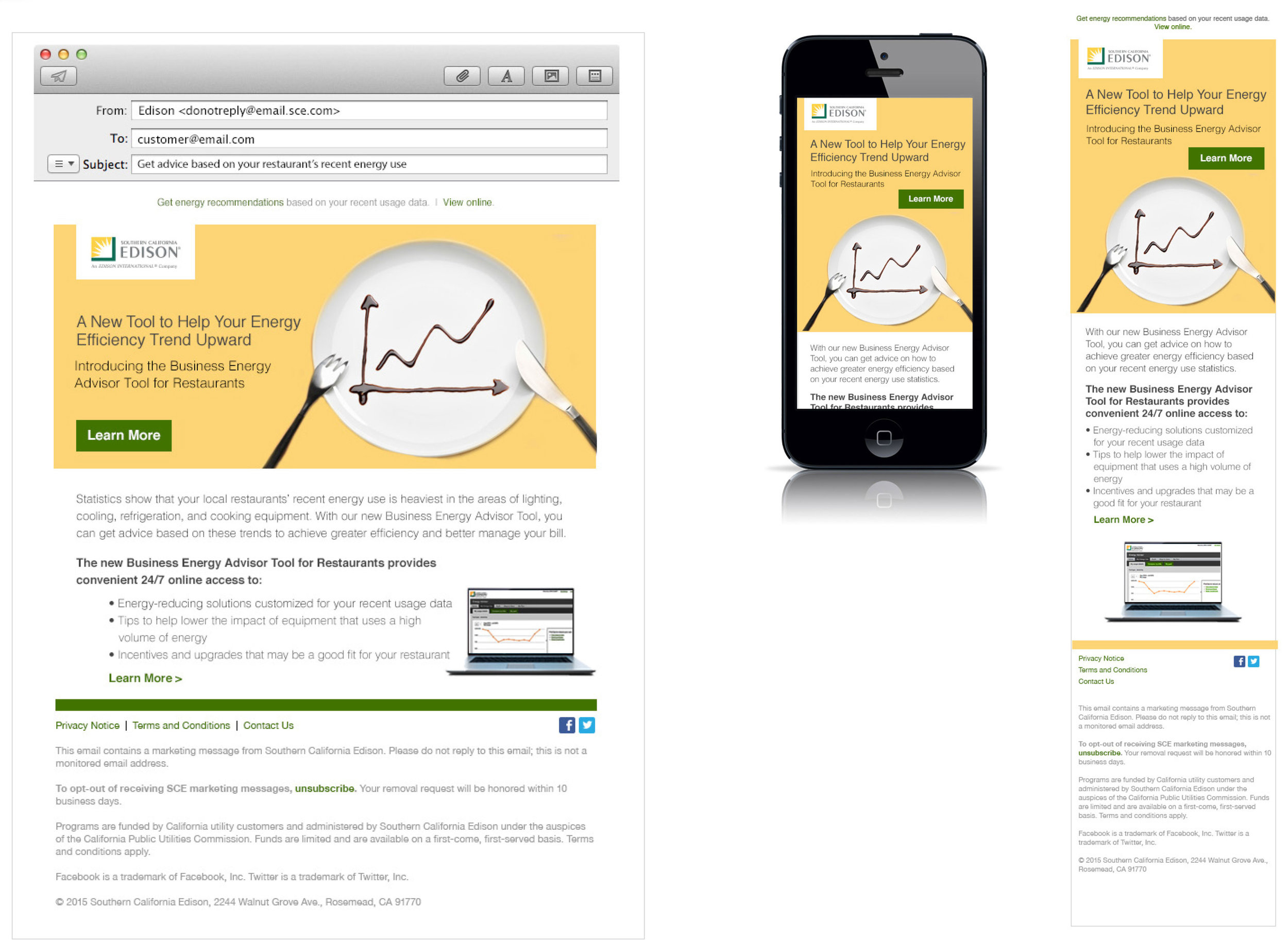 SCE Business Energy Advisor Tool Launch Email Campaign