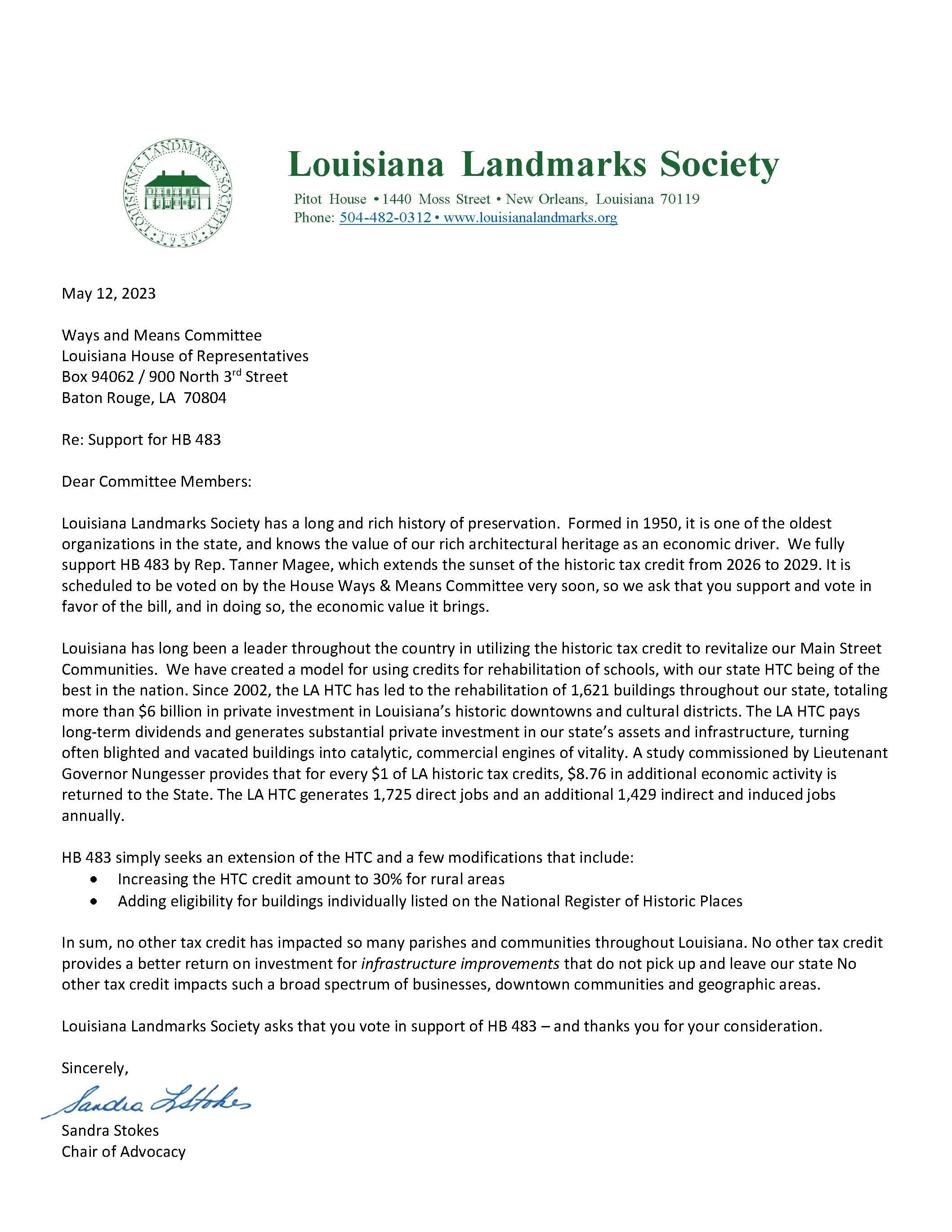 5-12-2023: Support for HB 483