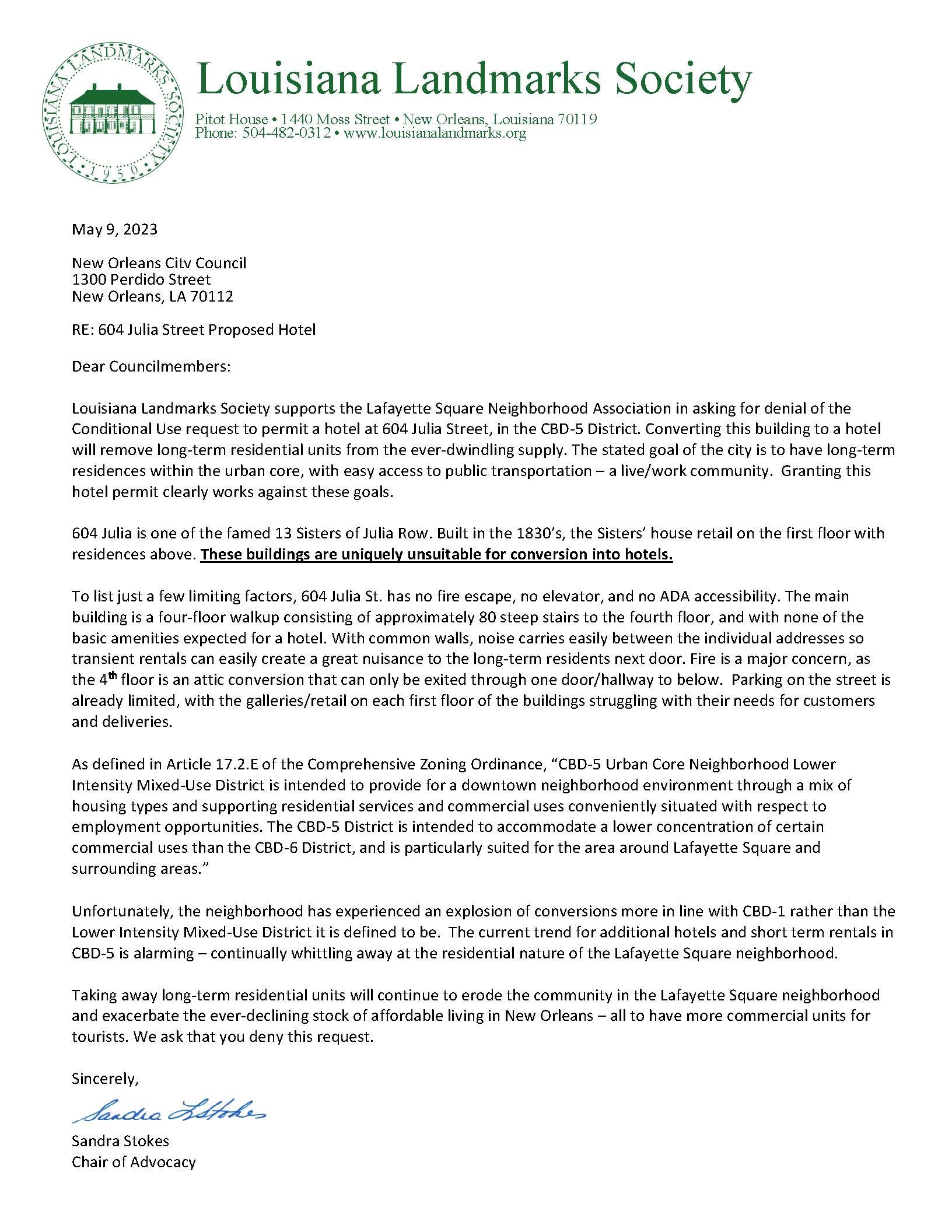 5-9-2023: 604 Julia Street Proposed Hotel