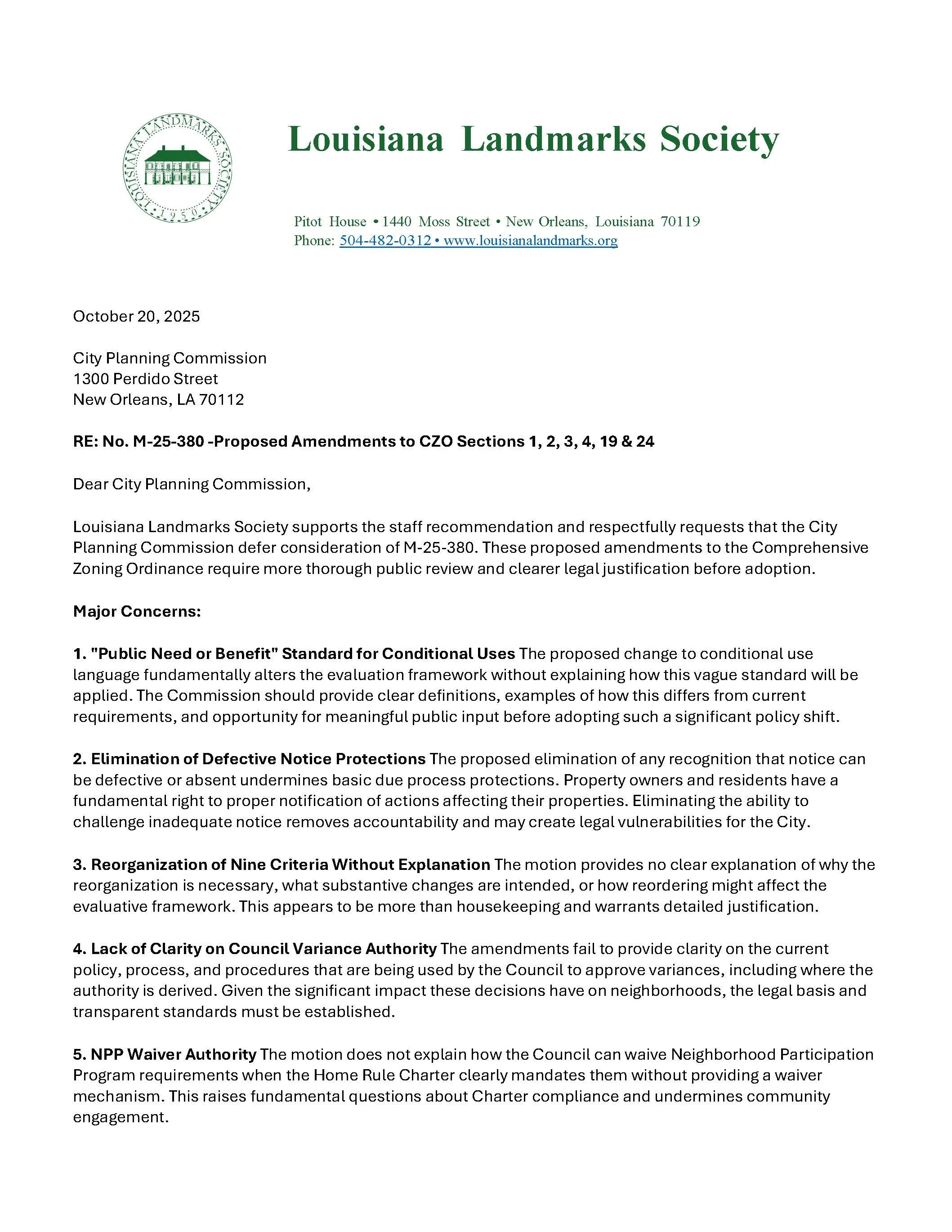 10-20-2025: RE: No. M-25-380 -Proposed Amendments to CZO Sections 1, 2, 3, 4, 19 &amp; 24