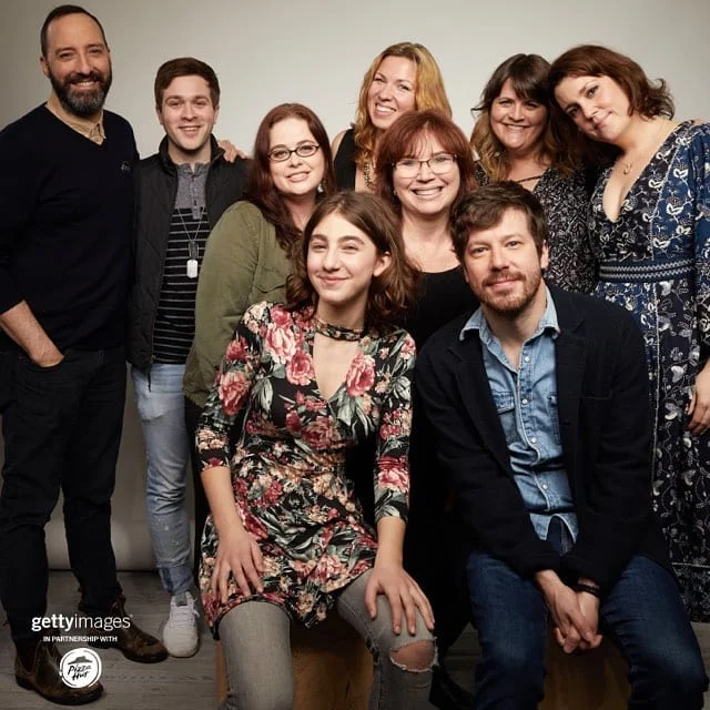 From left, clockwise: actor Tony Hale, co-producer Jonathan Caso, producer Lacey Leavitt, producer Jennessa West, writer/director Megan Griffiths, actors Melanie Lynskey and John Gallagher Jr., makeup artist Nancy Hvasta-Leonardi, and leading lady Sophia Mitri Schloss.