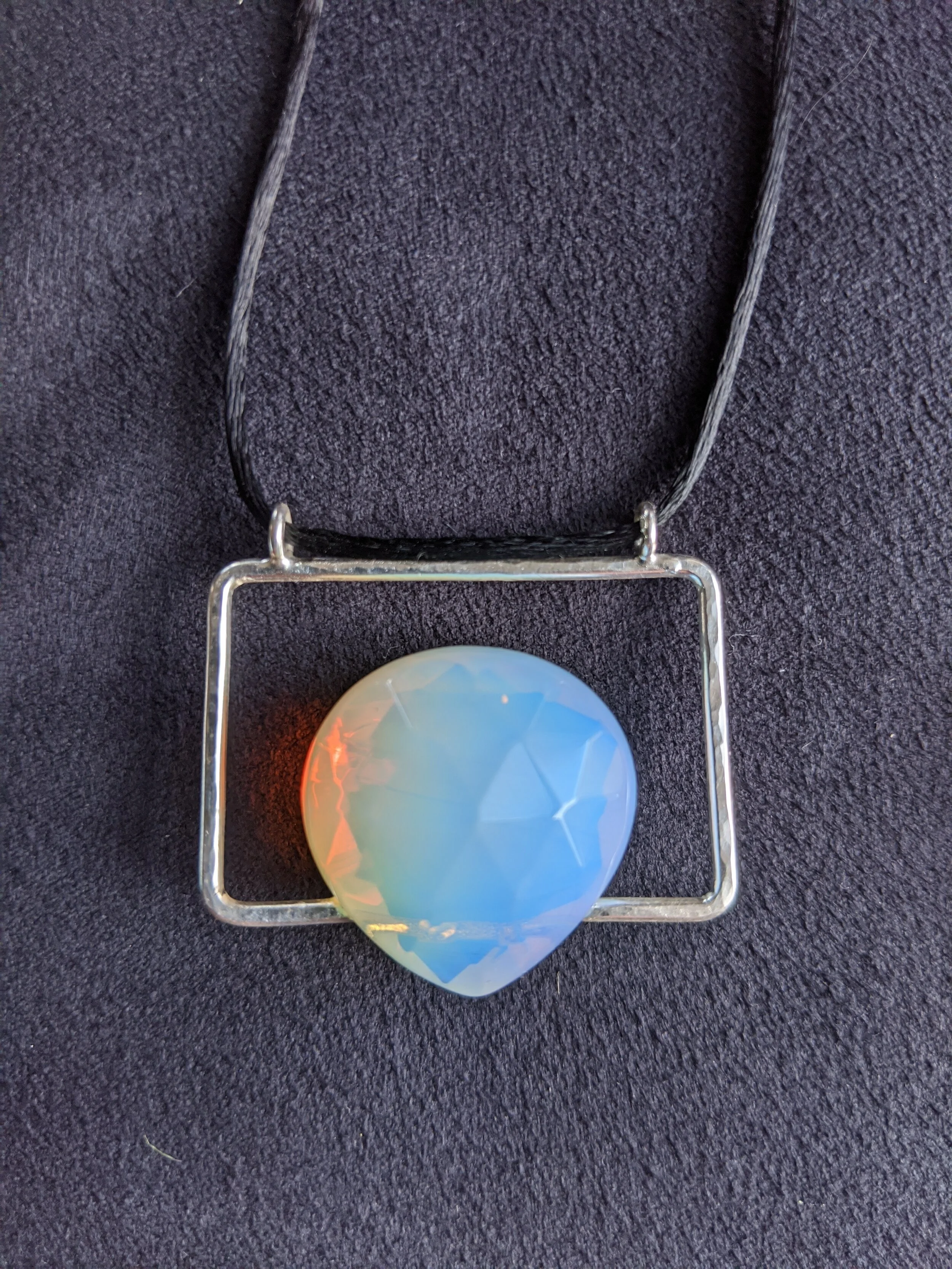 pendant "rising", silver and opalite
