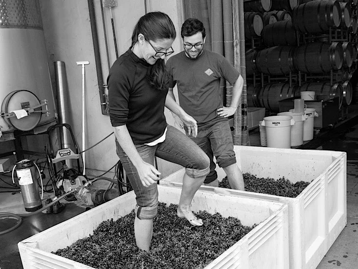 Ryan Pass & Luisa Bonachea - Extea Wines • Napa, California IRyan Pass and Luisa Bonachea launched Etxea Wines in 2015 with just one ton of Albariño from Rorick Heritage Vineyard, high in the Sierras on a limestone belt. Etxea Wines now sources Albariño and Cabernet Franc from four distinct vineyards in Northern California. Ryan studied Viticulture and Enology at UC Davis and has been working in the industry for ten years while Luisa practices trademark law, helping establish wine brands. Etxea means “house” in the Basque language and gives homage to Luisa’s Basque roots, the Spanish origins of Albariño (from Galicia) and the Basque grape Hondarrabi Beltza, a descendant of Cabernet Franc. Our goal at Etxea Wines is to make a “house” wine that you can enjoy every day and with every meal. Our approach and winemaking style is to let the grapes, and their unique vineyard origins, speak for themselves.