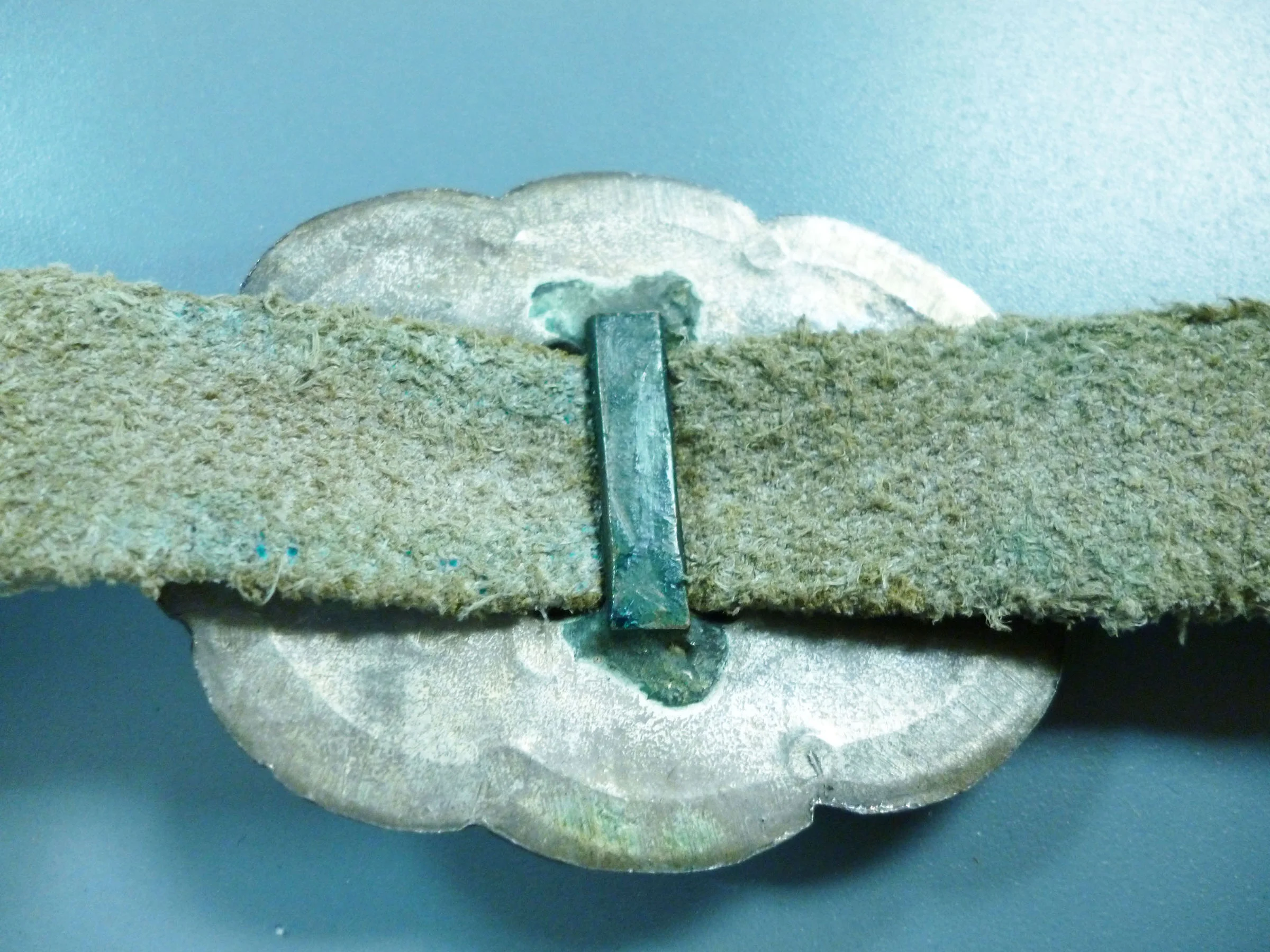 Silver Concha on Leather Belt