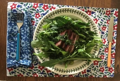  Dandelion Greens and Steak Salad 