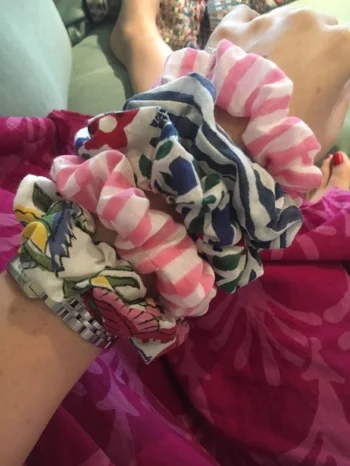  Scrunchies from scrap fabric 