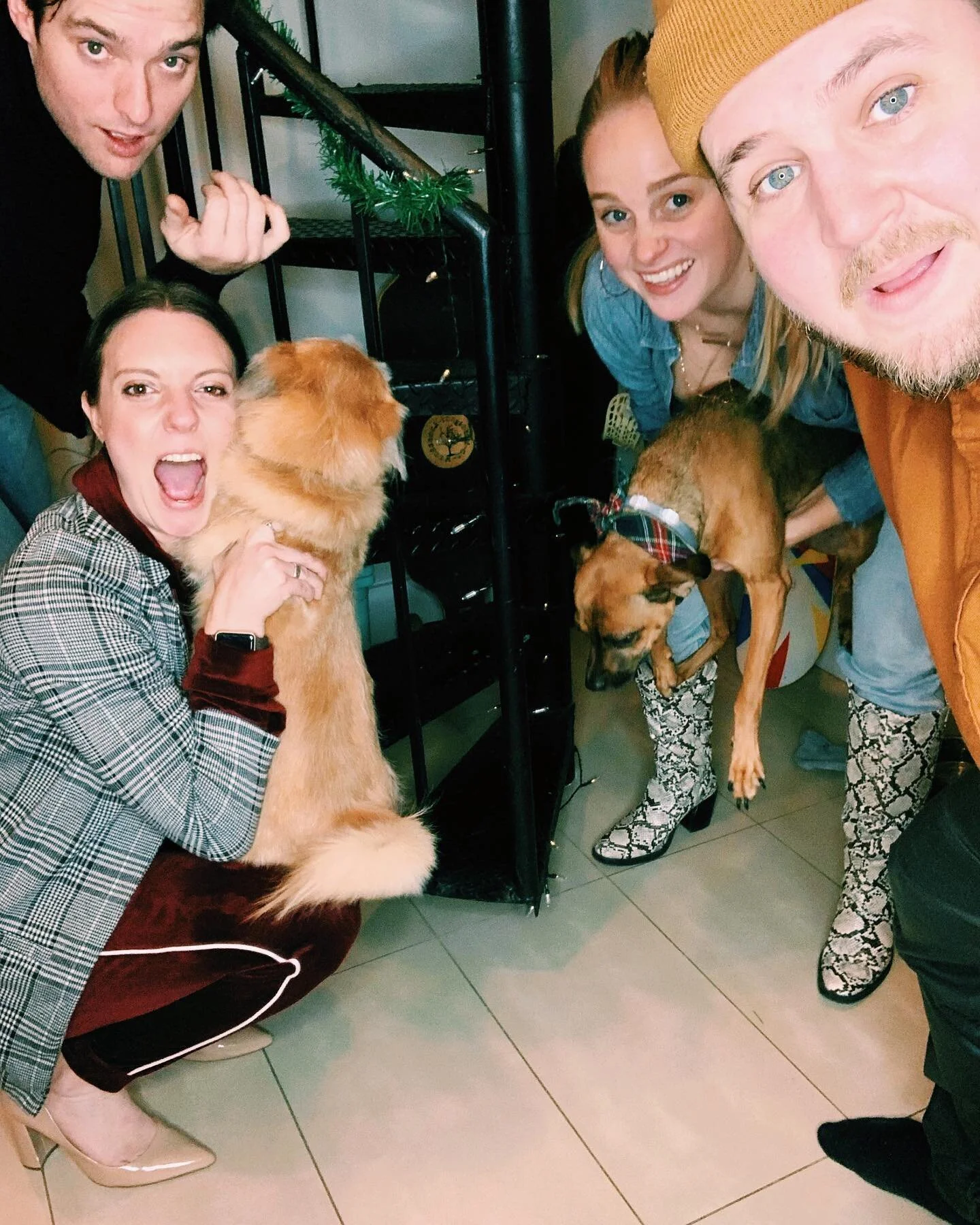 the boys are back in town 🥂
after a month in the sunshine my BFF returned to the city &amp; my face shows it all. there&rsquo;s no better feeling than being reunited. i hope doggies and safe friendship and champagne and weather that&rsquo;s warmer t