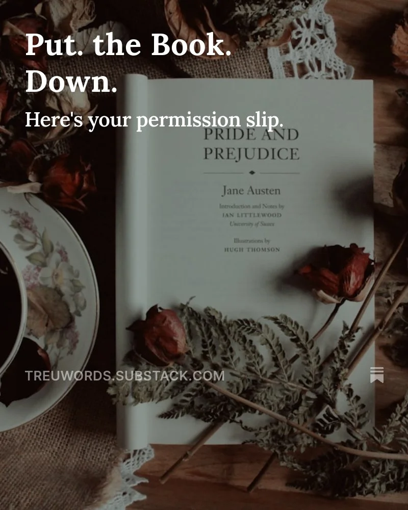 Not loving your latest read?

Put it down and move on.

Be your own hero today.

Today's piece is up on Substack, linked in my profile!

#reading #readmore #putthebookdown #readwhatyoulove #readwhatyouwant #quittersclub