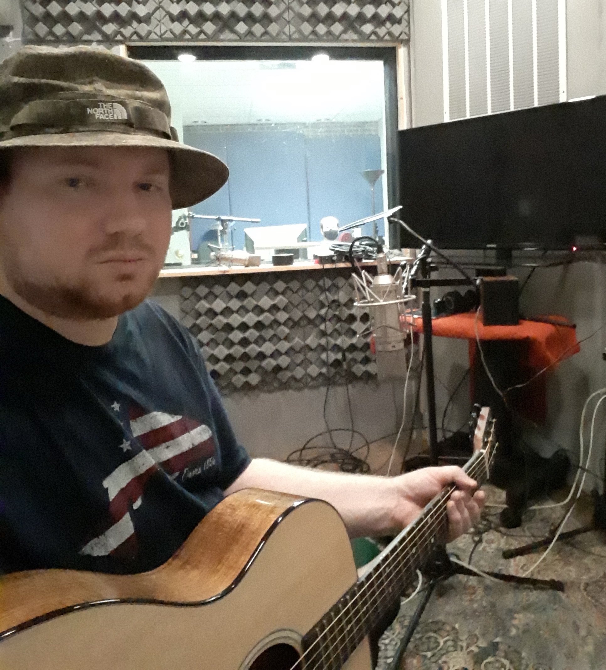  Bryce and Adam recording   Trust the Science   at the new Mix One Studios (August, 2021) 