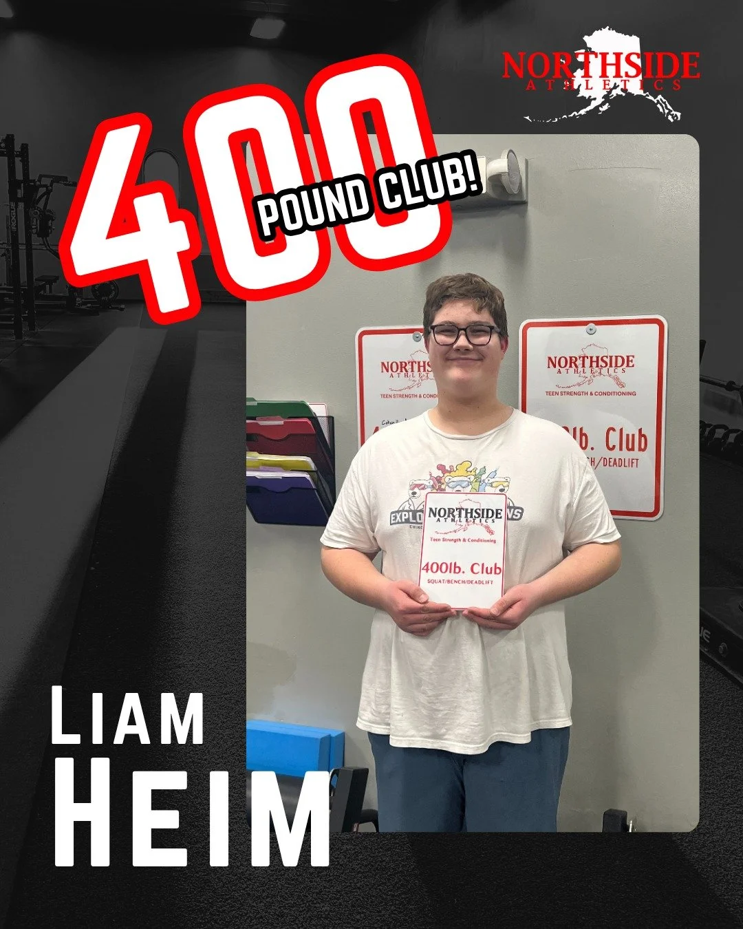 We&rsquo;re so proud of Liam, who joined the 400lb. Club in Northside Athletics' Teen Strength and Conditioning program!
This total &mdash; the sum of his best squat, bench press, and deadlift shows what dedication and consistency can do.
Since joini