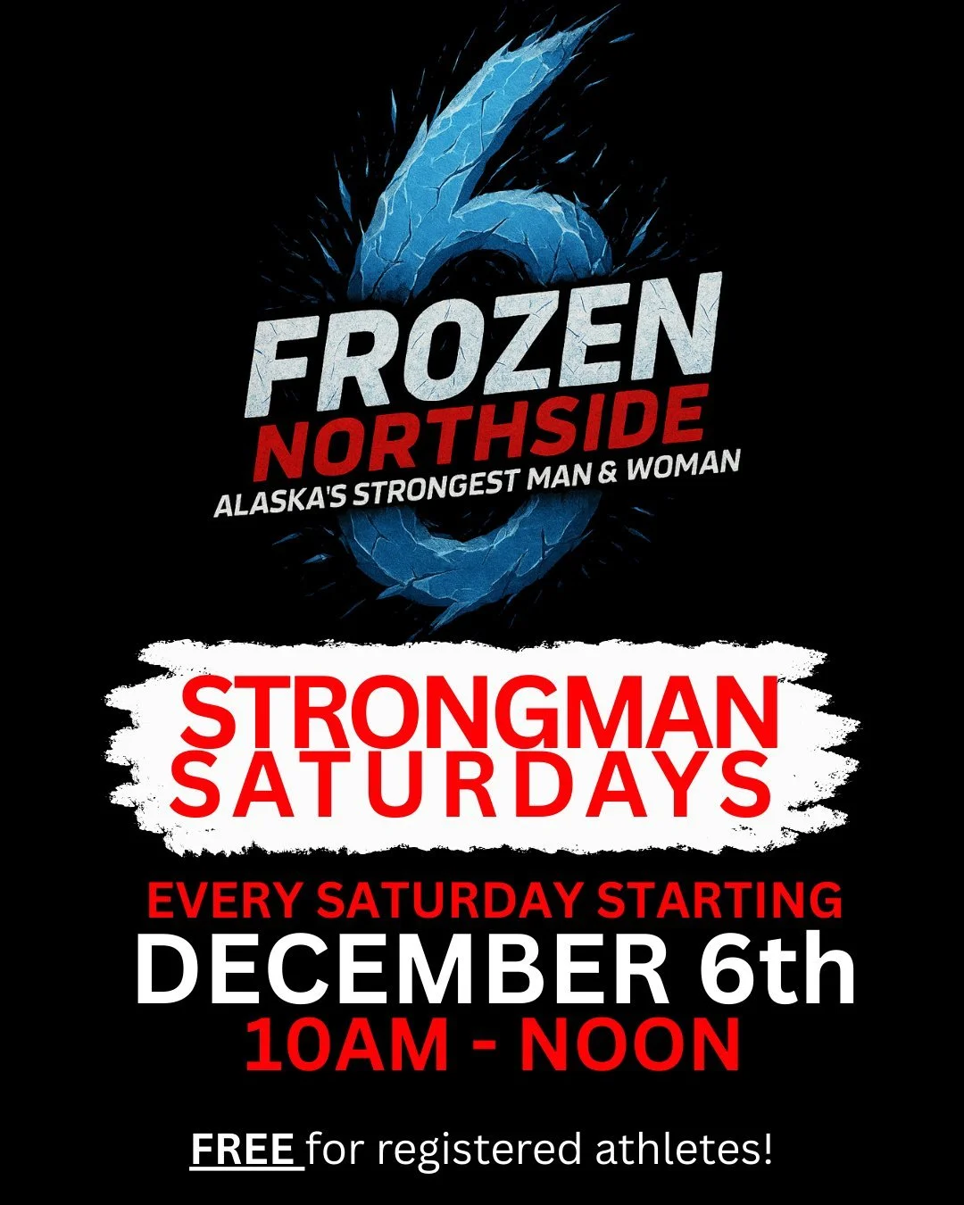 Strongman Saturdays are back!

We&rsquo;re gearing up for the Frozen Northside 6, and every Saturday @ 10am we&rsquo;ll be training the exact events you&rsquo;ll see on competition day.

✔️ $10 guest drop-in if you want to learn, lift, and try the ev