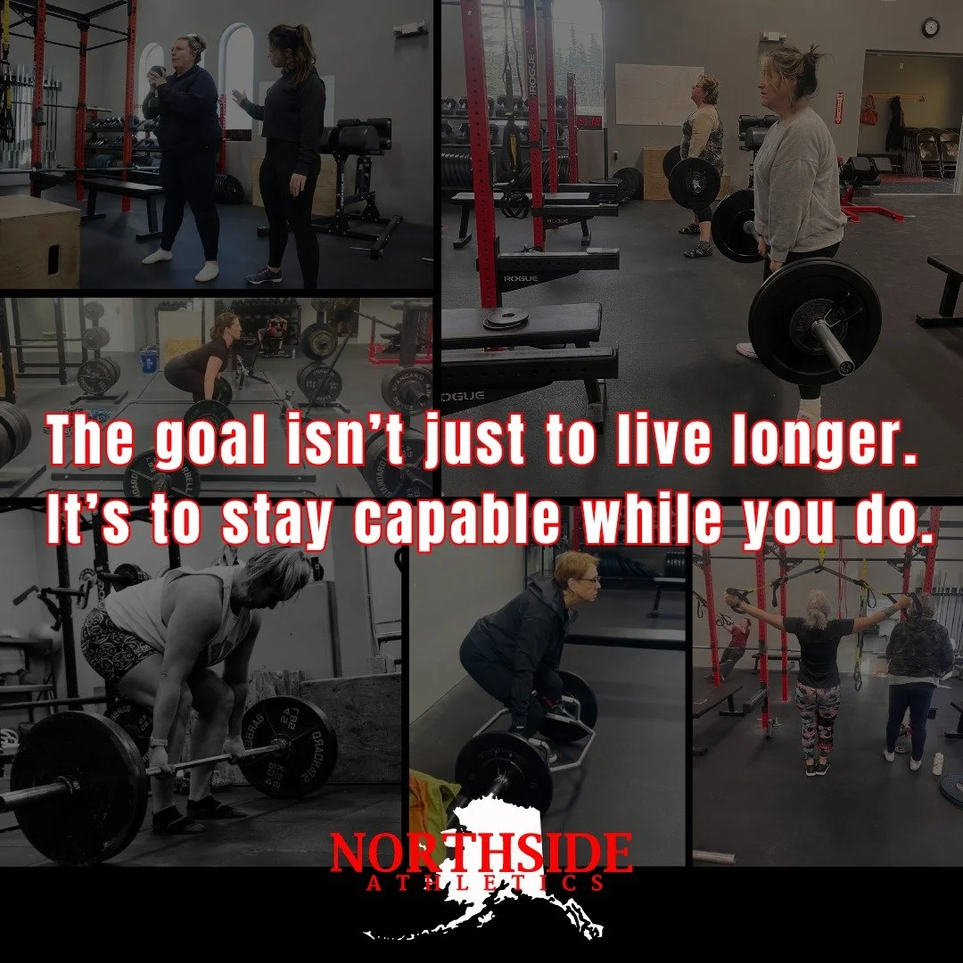 As we age, everyday things get harder
getting up off the floor, carrying groceries, staying balanced.

That&rsquo;s not just &ldquo;getting older.&rdquo;
It&rsquo;s often a loss of strength.

Strength training helps you:
&bull; Stay independent
&bull