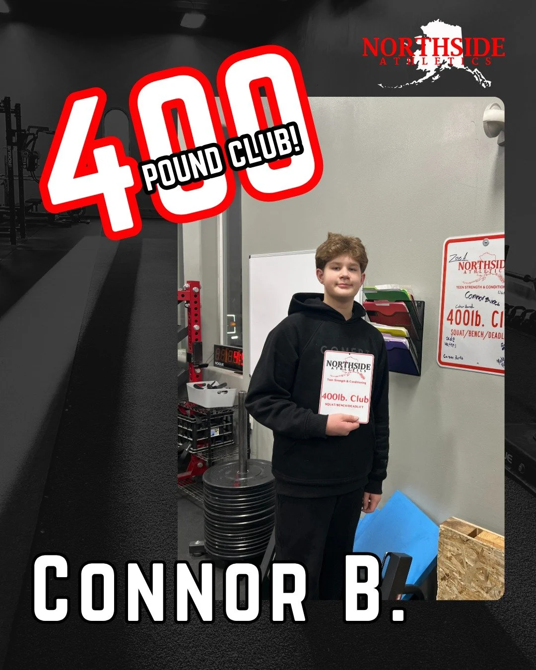 Connor just joined the 400-Pound Club combining squat, bench press, and deadlift for an awesome total in our Teen Strength &amp; Conditioning Program!

Real work. Real growth. Real results. 

Congrats Connor!