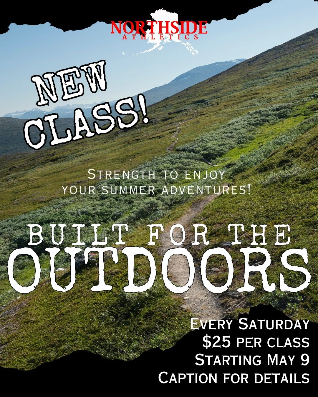 Built for the Outdoors is a Saturday drop-in class focused on functional strength and conditioning. 

We keep it small, we keep it practical, and we build the kind of strength that actually shows up when you're out on the trail or on the water.

No e