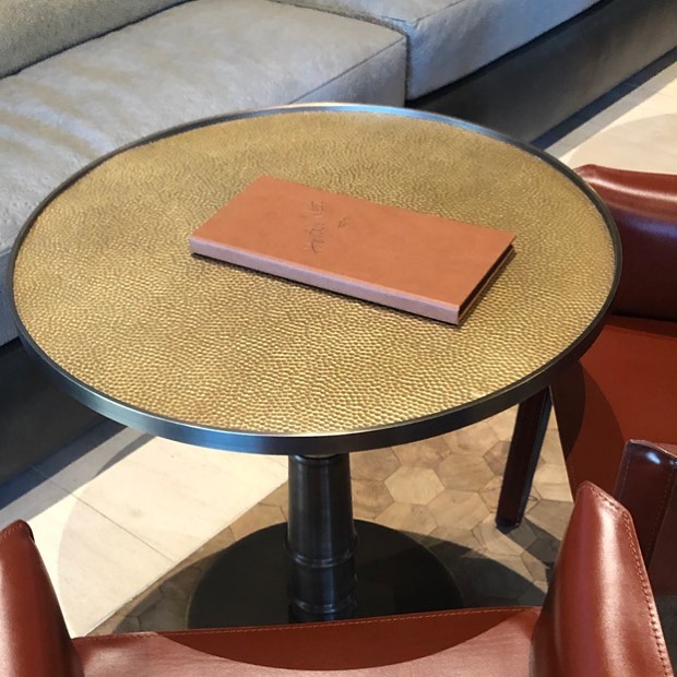 Hammered Steal Bronze Finish Side Table @thereserveclub #hammeredsteal #customsidetable #custom #customfurniture #metal #design #furnituredesign #qualityfurniture #kouzouiansencore #madeinusa🇺🇸