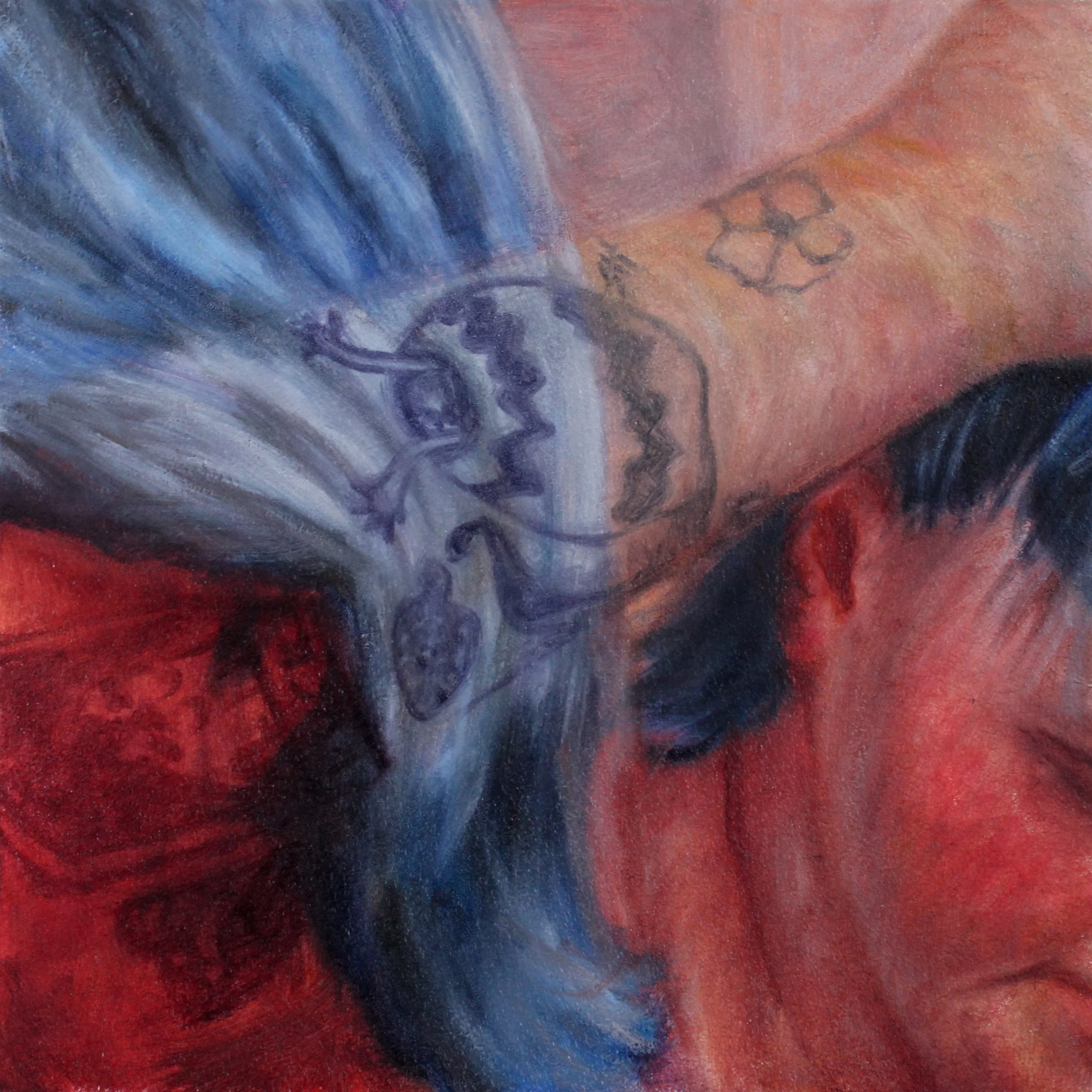 Tile #21 from 'Just a Glimpse' - oil on wood - 8"x8" - sold individually through Auric Gallery in Colorado Springs