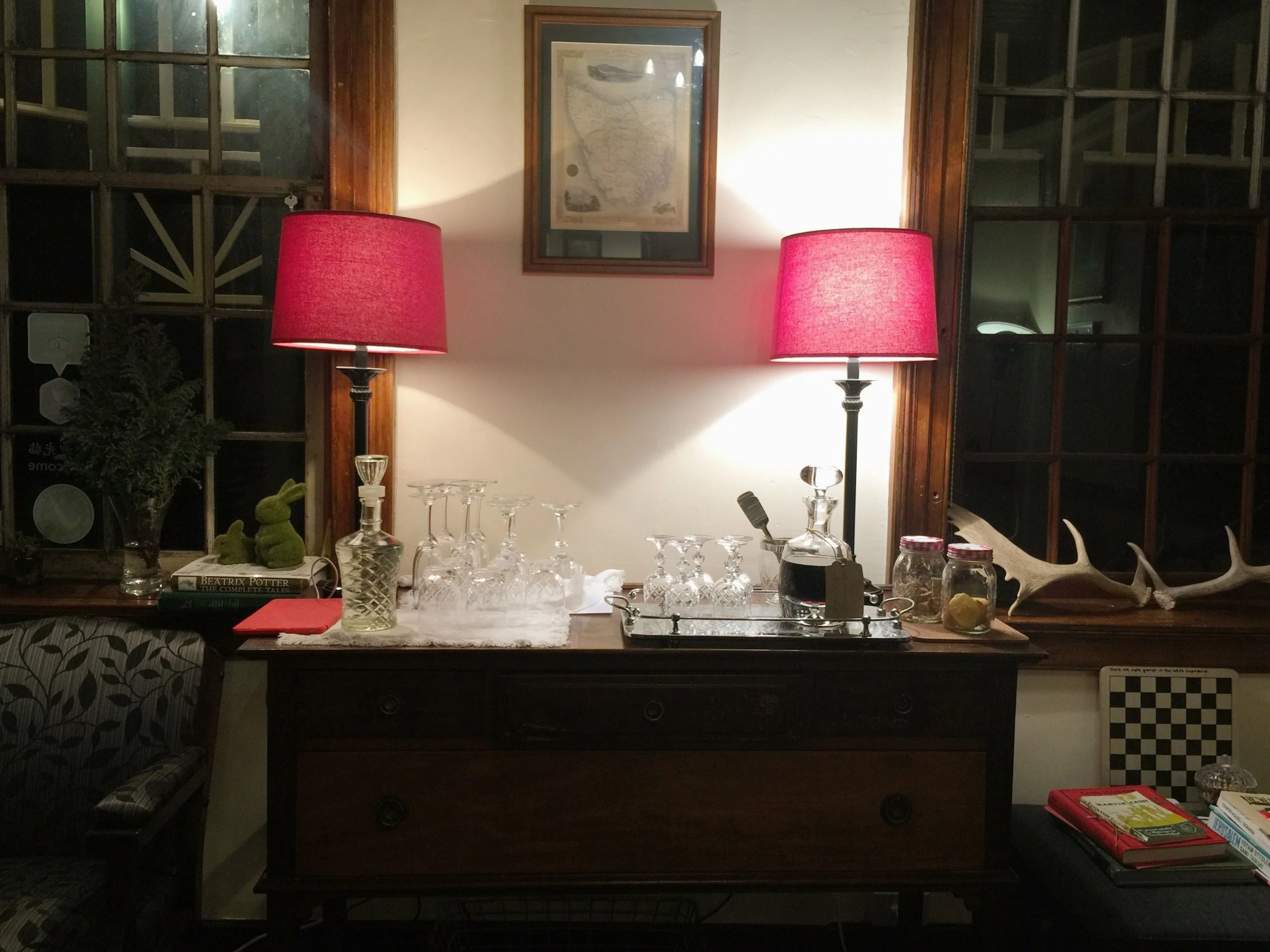 Cosy up in the drawing room with complimentary port
