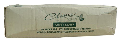 CLASSIC MED FRAGRANCED DEGRADEABLE SANI BIN LINERS (CTN 1000)