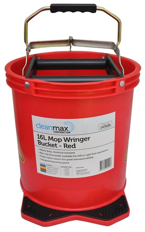 CLEANMAX CONTRACTOR RED 16L MOP WRINGER BUCKET
