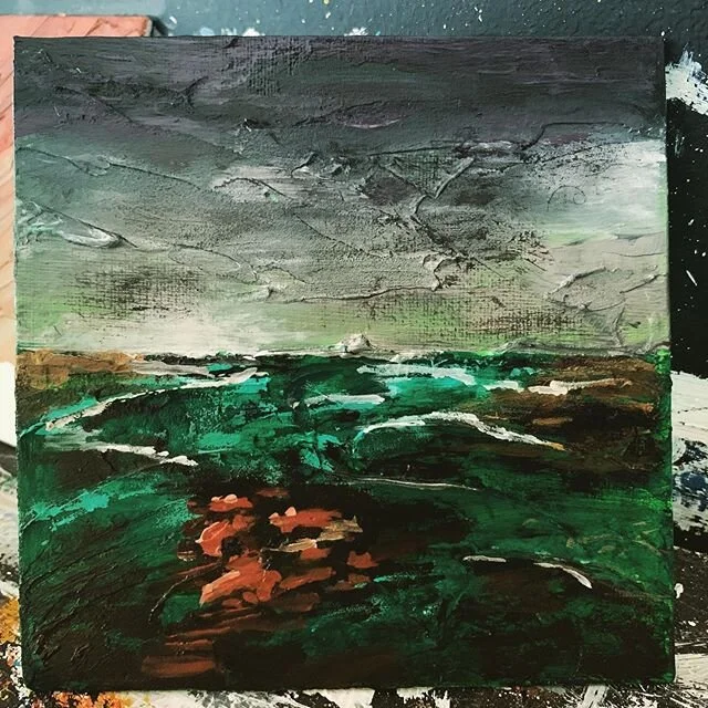 &ldquo;Twilight&rdquo;. Day 5 parade of smalls,6x6 acrylic. The sun is gone, the breeze is crisp, though the view is harsh, there is peace within. Hold hands, make a cookie for someone, look them in the eye and say a kind word. Take actions that are 