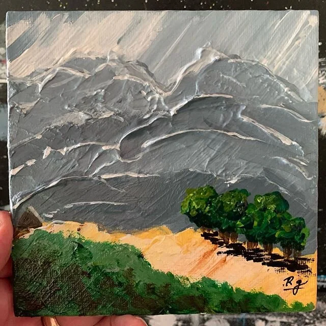 &ldquo;Hill Country&rdquo;. Parade of smalls day #11, 6x6 inch with acrylic and modeling paste. Enjoy your view this weekend!