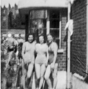 Tom's 3 girlfriends in their fashionable one piece bathing costumes 1940-41