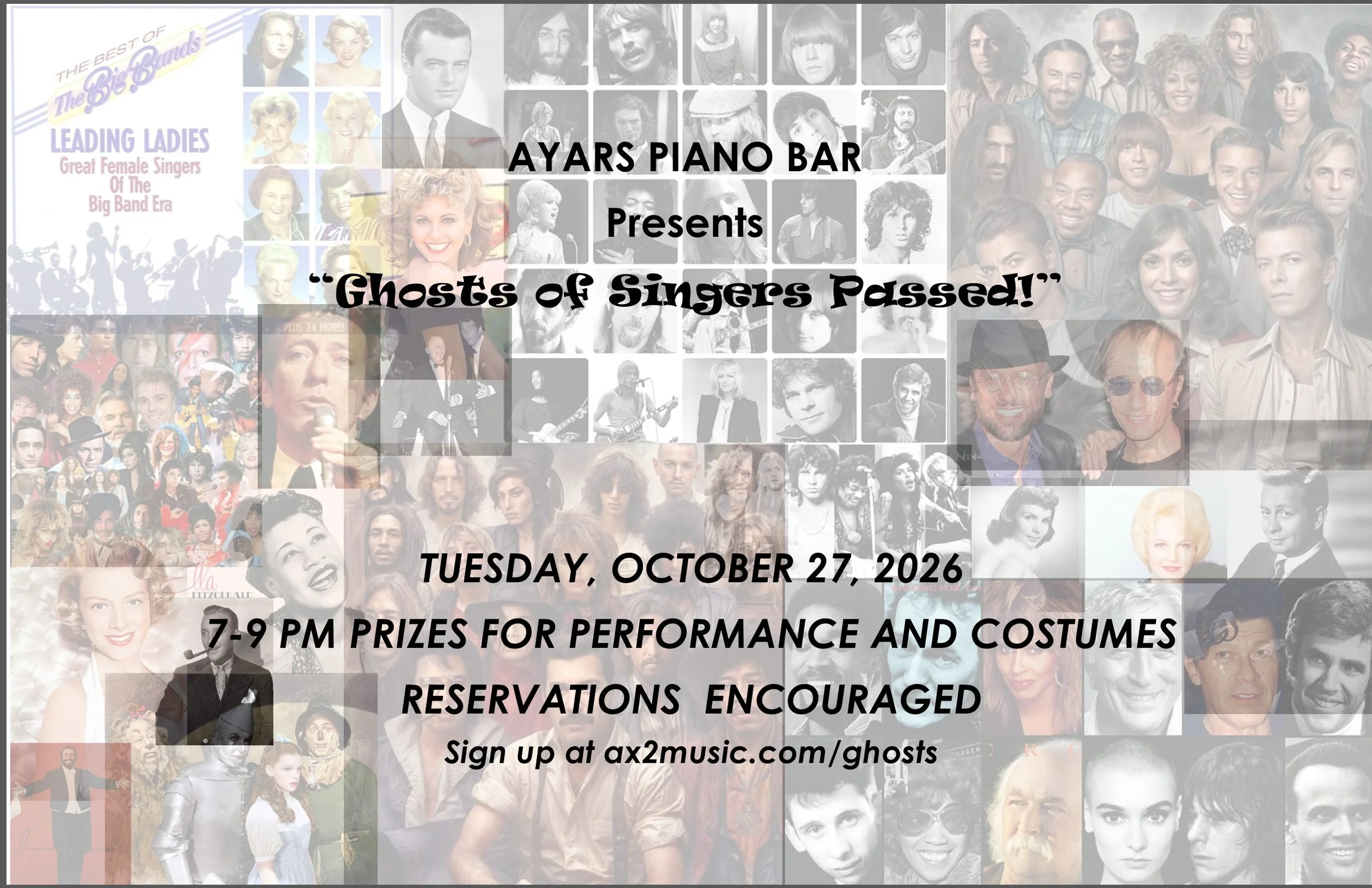 Ghosts of Singers Passed-Halloween Piano Bar 