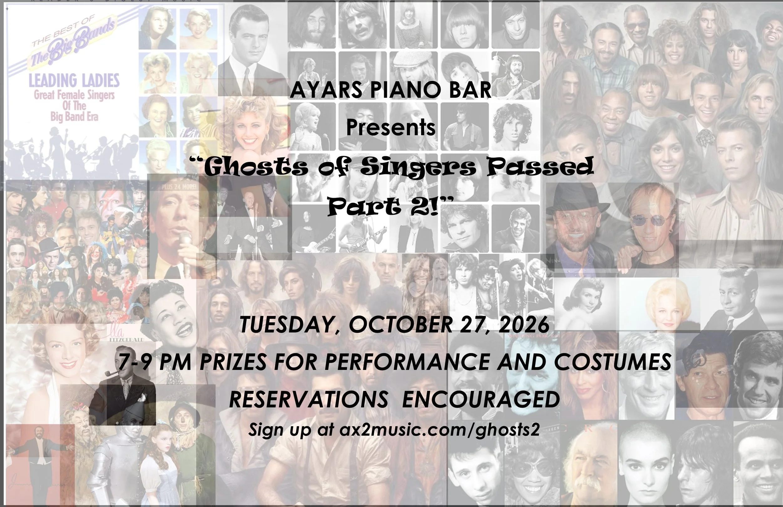 Ghosts of Singers Passed-Halloween Piano Bar 