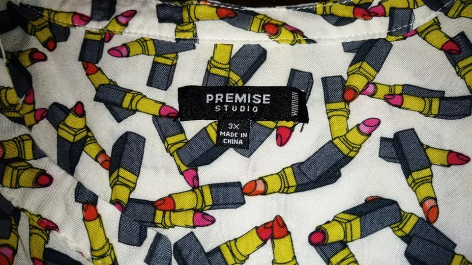 Lipstick Print Shirt - 3X