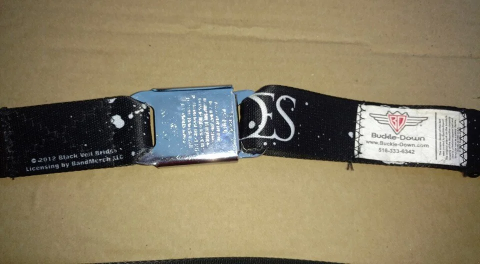 Unisex Black Veil Brides Seatbelt Belt