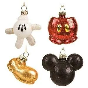 Rare &amp; Retired Disney Mickey Mouse Body Parts Ornament Set of 4