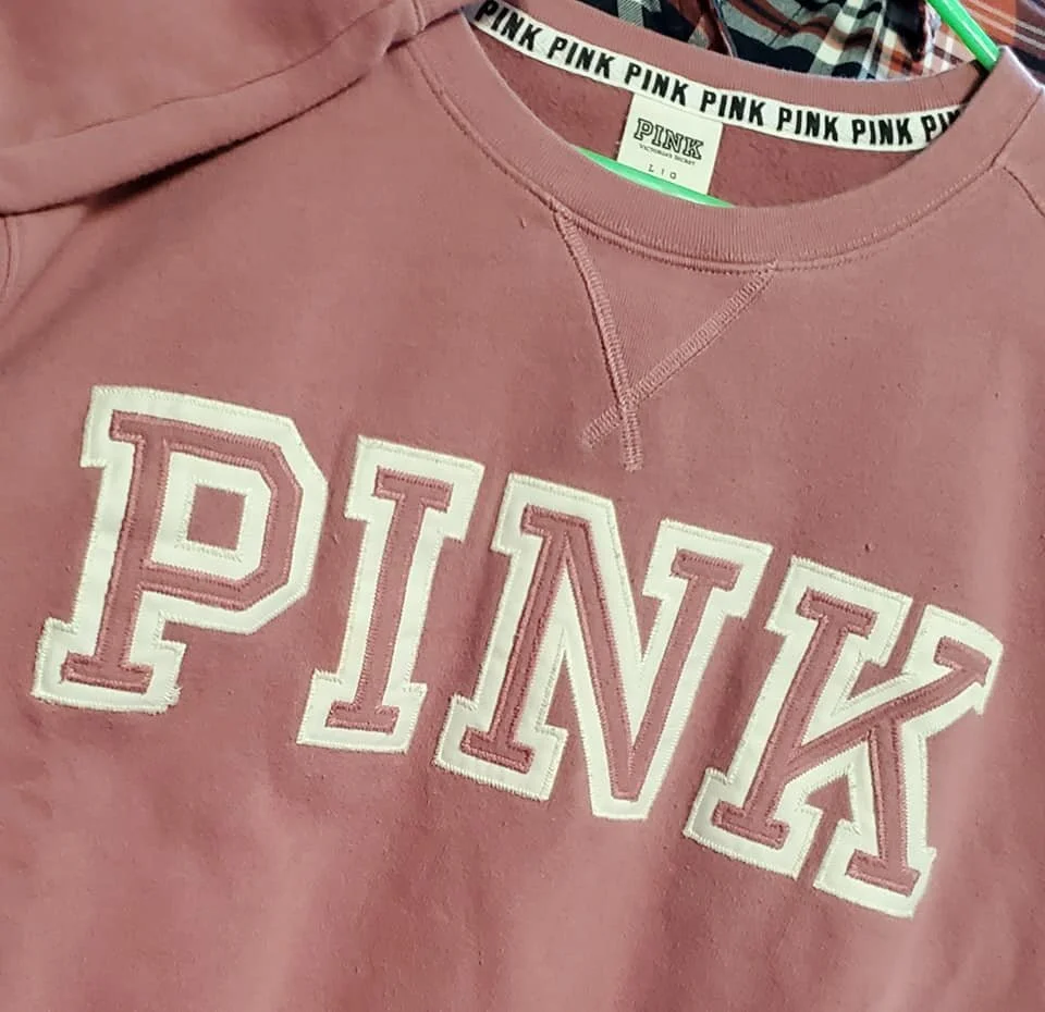 Victoria's Secret PINK Begonia Crew Sweatshirt LARGE