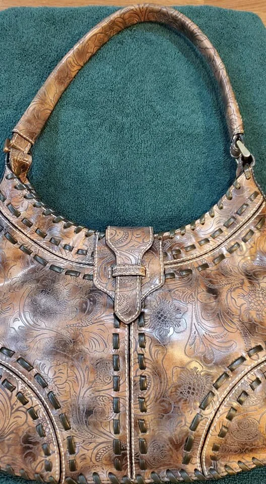 Vintage Faux Leather Purse with Fringe