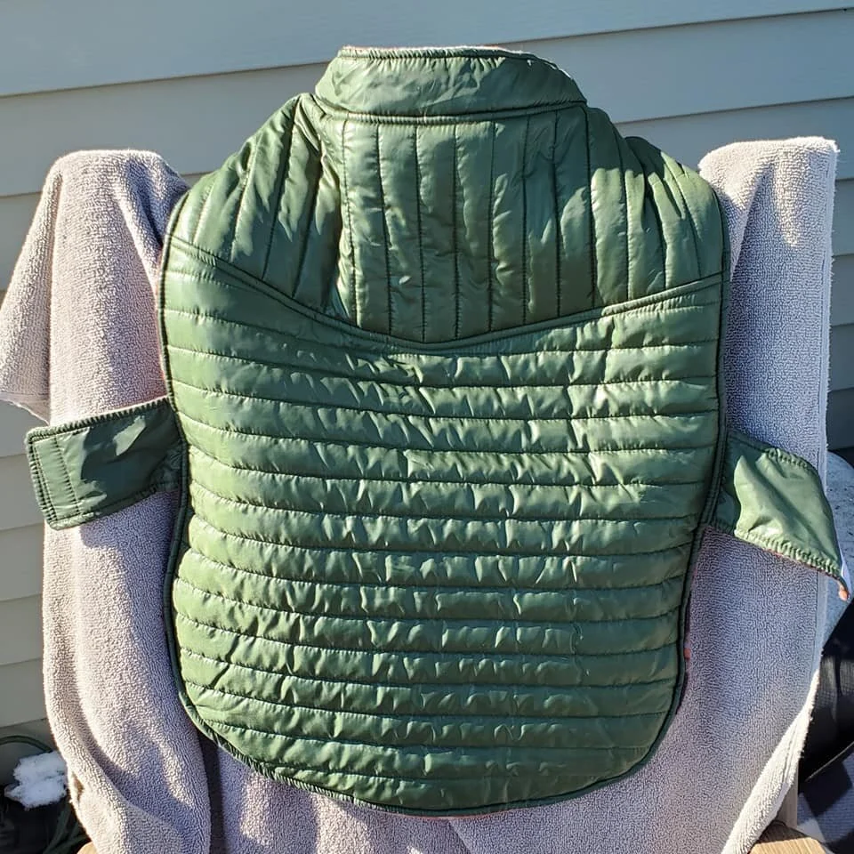 Reversible Green Quilted &amp; Plaid Jacket Vest