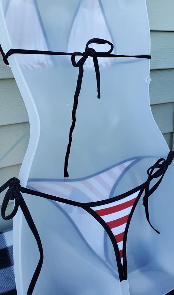 USA Flag Thong String Bikini - S/M