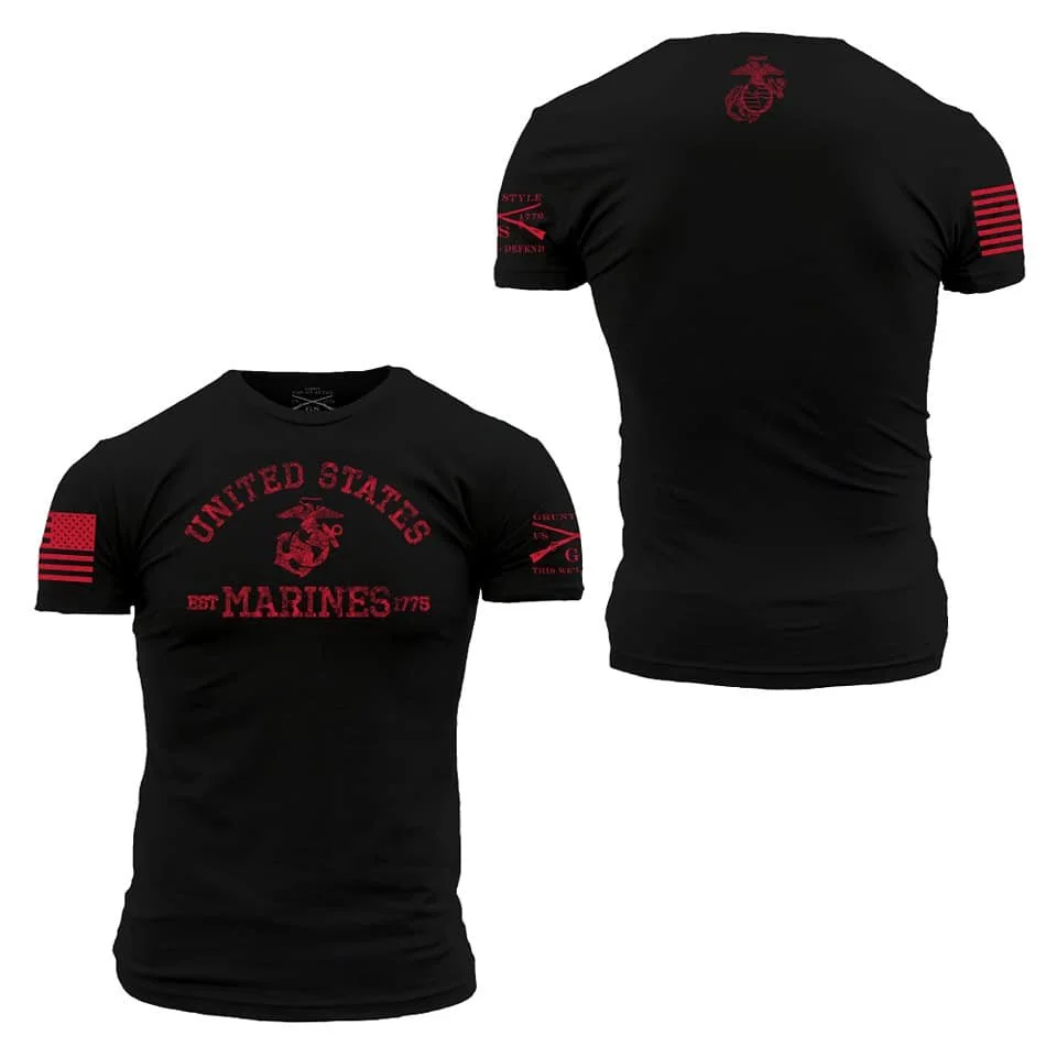 USMC - EST. 1775 - BLACK T-SHIRT - MARINES