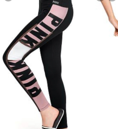 Chaise longue capturar Obsesión Victoria's Secret Pink Ultimate High-Waist Bonded Legging Pink/Black —  BECKO'S RESALE