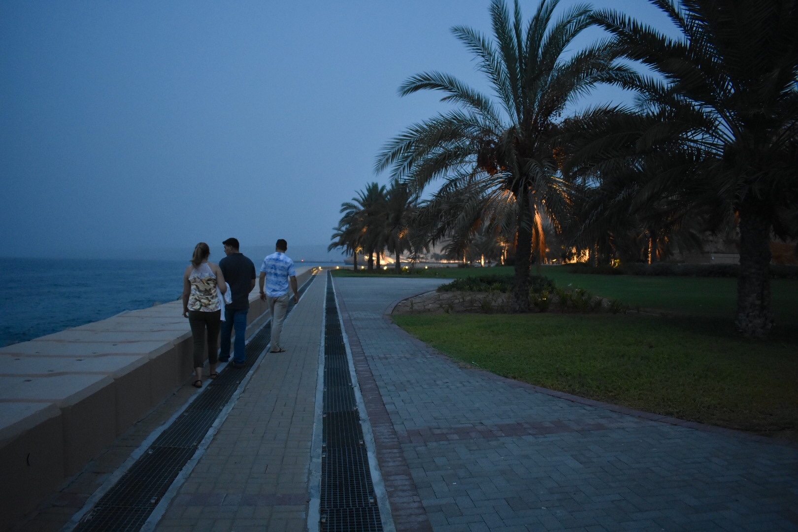  Walking around the Shangri La Resort with friends before dinner  