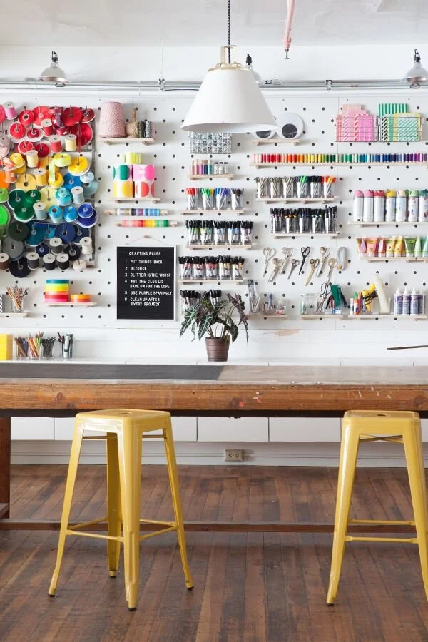 Craft Area colorful + organized