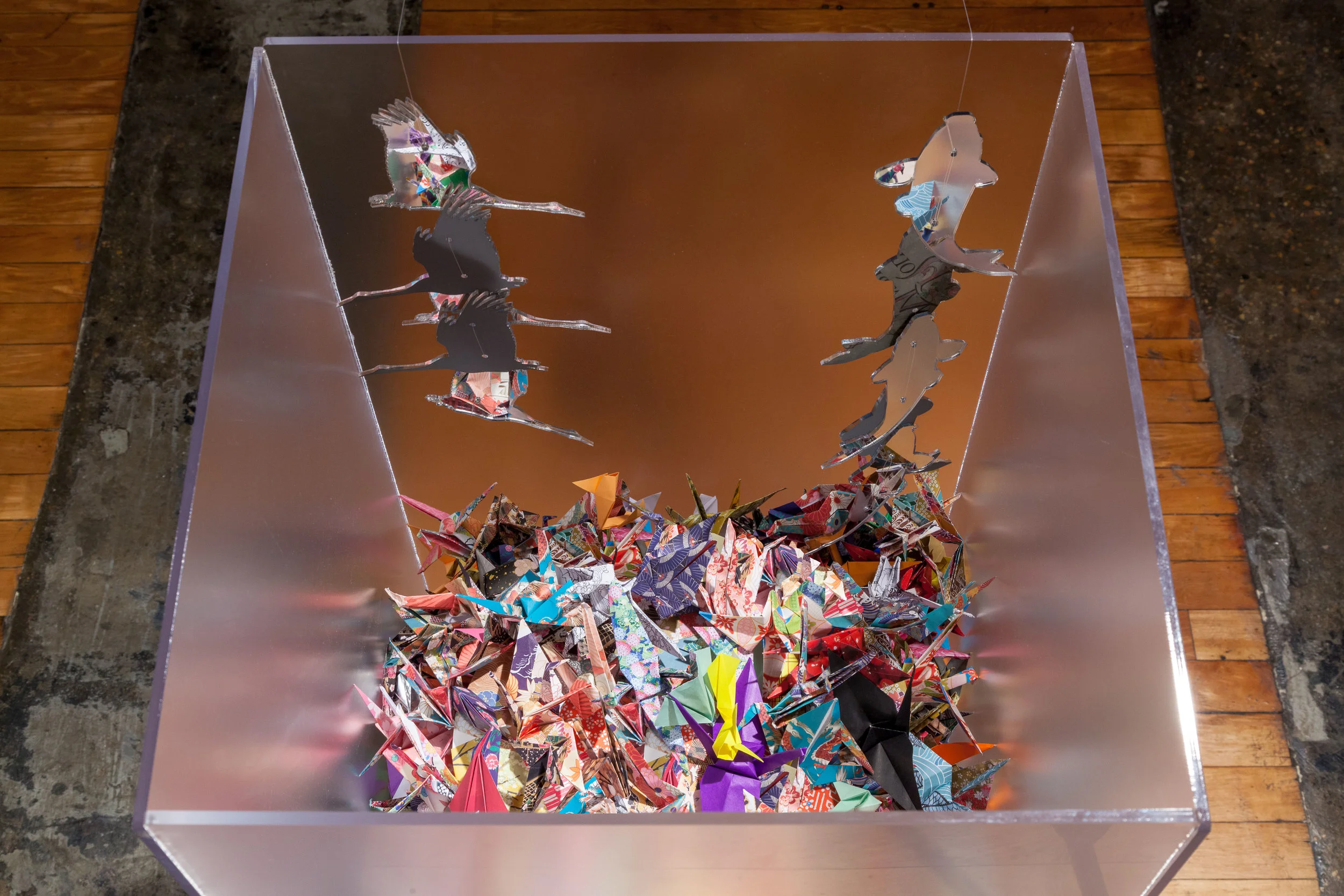 "Across the Ocean, Over the Wall (detail)". Completed as resident artist at PlatteForum. Image courtesy of the artist.