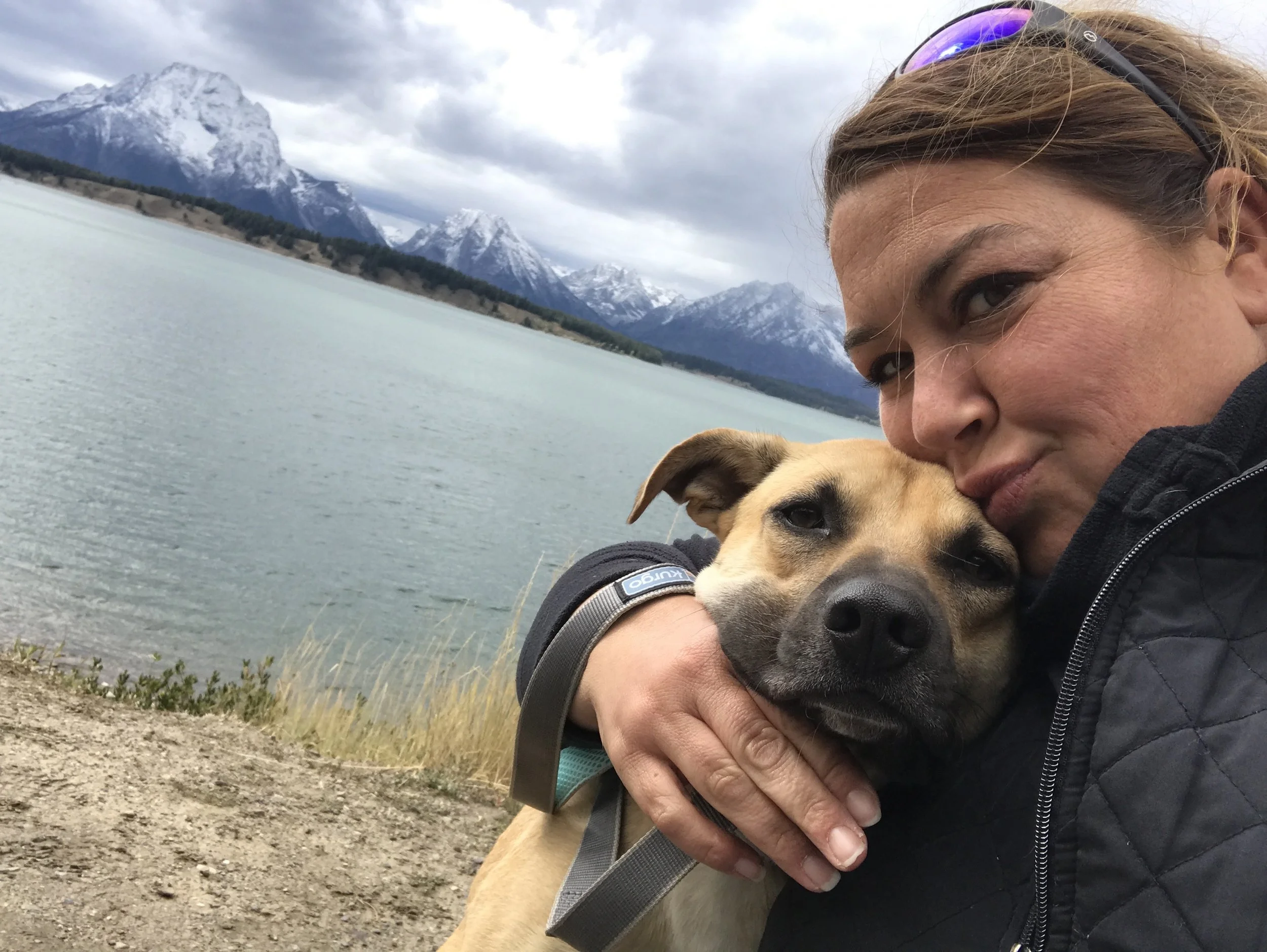 Kissing my furbaby at Grand Tetons NP, WY