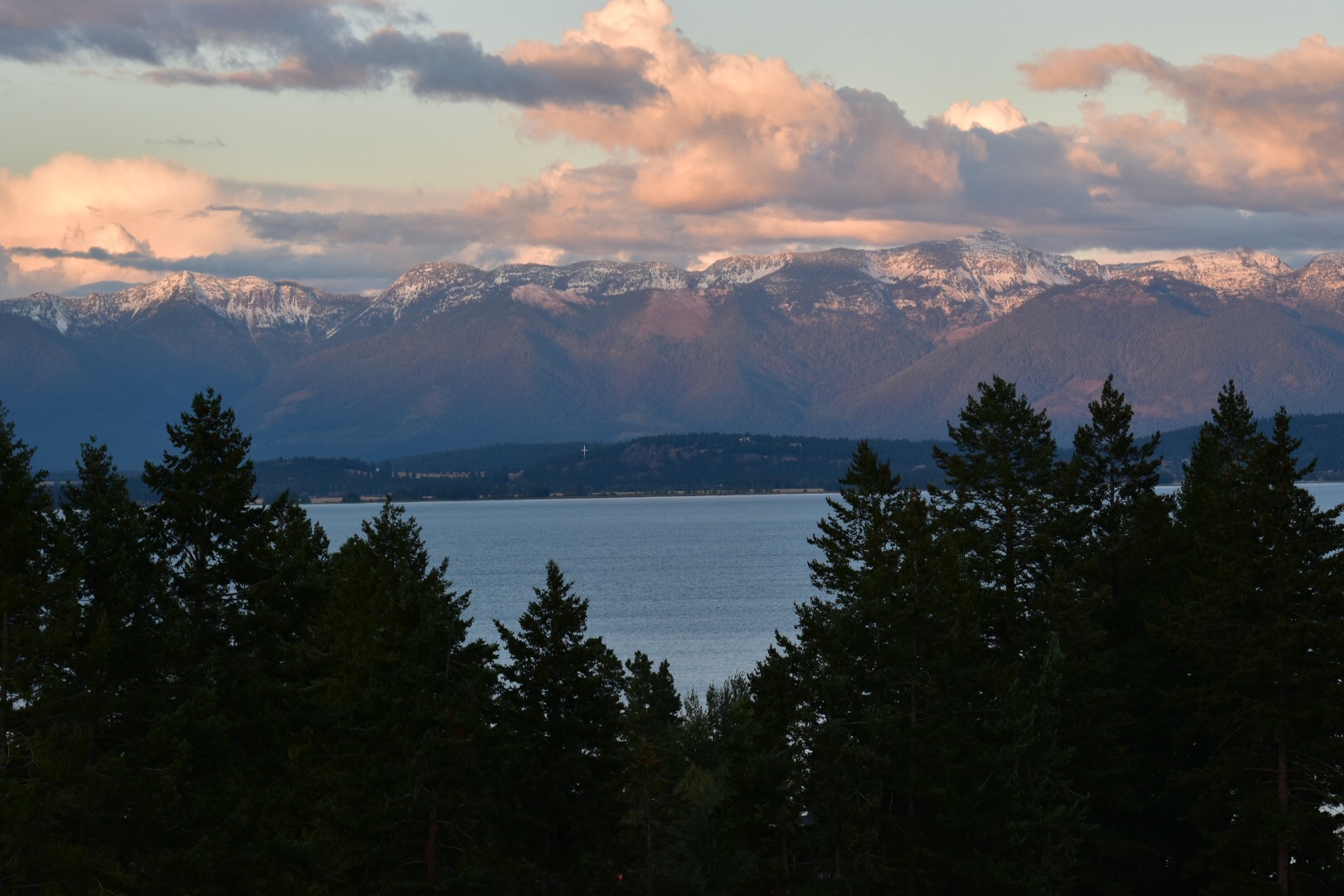 Our view at the Airbnb in Lakeside, MT
