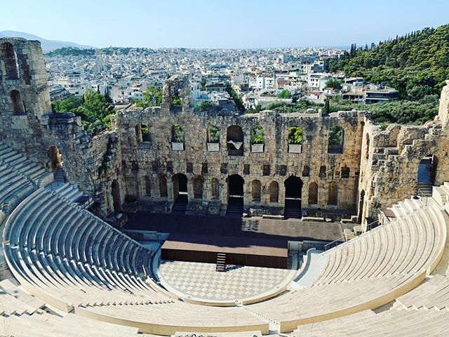 Herodes built this theatre for his wife . #herodes  #athens #greece #historicalplace #ancient #greekhistory #travel #placestosee #odeon #architecture #architecturephotography #theatre