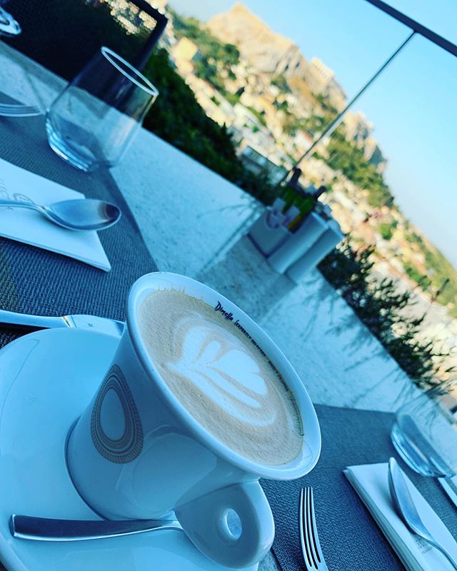 My last cappuccino with the Parthenon in the background. Saying goodbye to Europe today will be sad and yet I am looking forward to seeing those I love and my dog Chance when I get home! #athens #greece #cappuccino #europe #travels #coffeelovers #exp