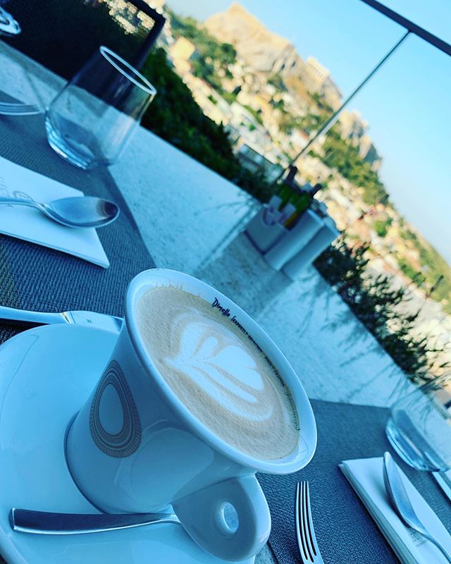 My last cappuccino with the Parthenon in the background. Saying goodbye to Europe today will be sad and yet I am looking forward to seeing those I love and my dog Chance when I get home! #athens #greece #cappuccino #europe #travels #coffeelovers #explore #international #wandering #goinghome #parthenon #greek #goingtomissthis