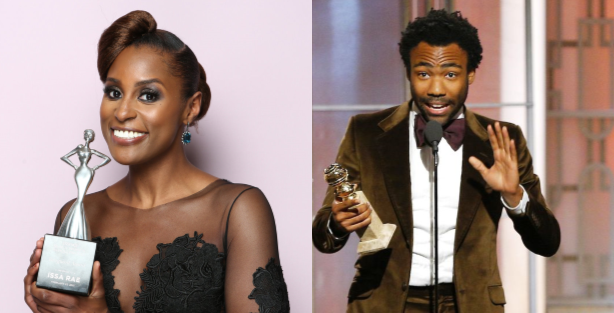 Issa Rae and Donald Glover (Credit Essence and NBC)
