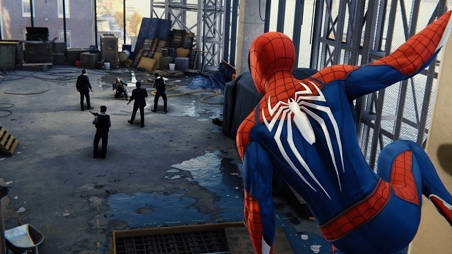 Spider-Man really likes drinking puddles.
