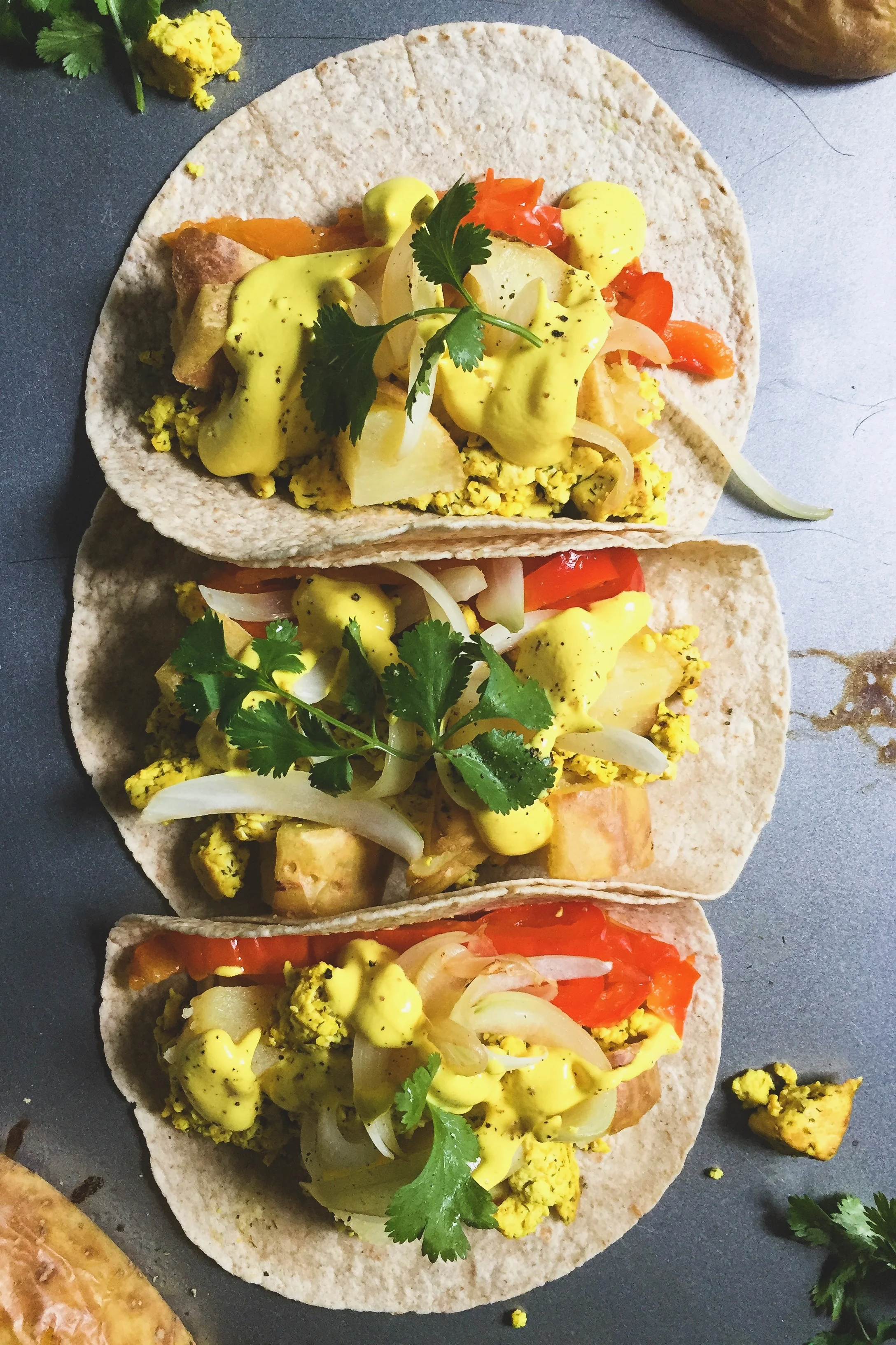 Breakfast Tacos with Hollandaise Sauce