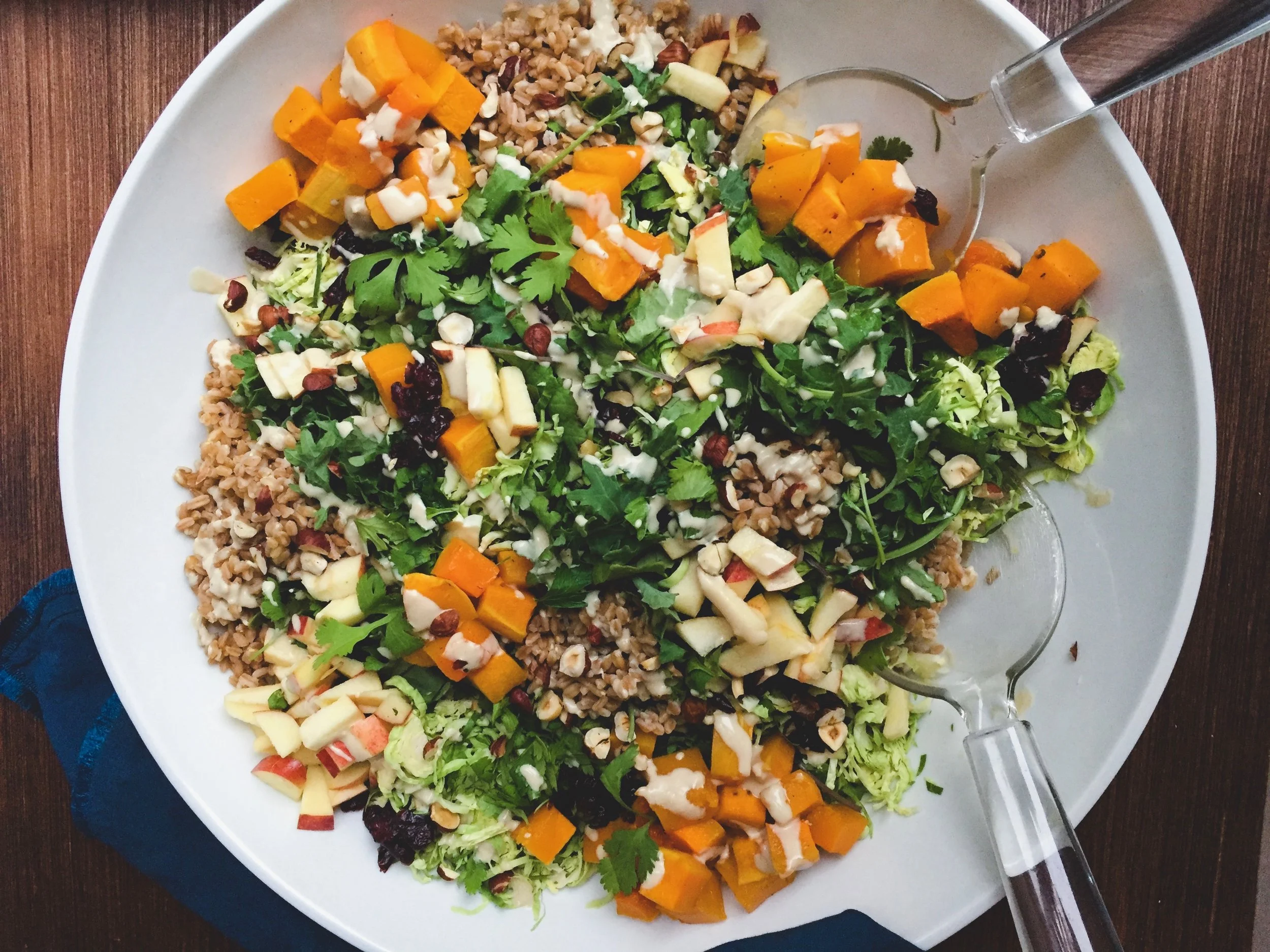 Fall Harvest Salad with Tahini Maple Dijon Dressing